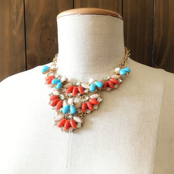 Nordstrom Lee By Lee Angel Raffia Festive Statement NEcklace NWT 125 and Pouch - Picture 7 of 8